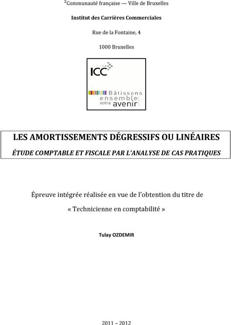 Les Amortissements D Gressifs Ou Lin Aires Pdf T L Chargement Gratuit