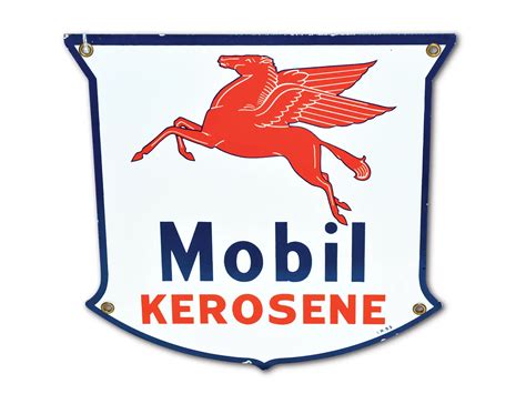 Shield Shaped Mobil Kerosene With Pegasus Logo Sign Auburn Spring