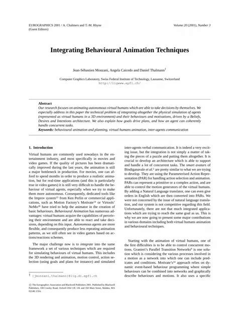 Pdf Integrating Behavioural Animation Techniques Pdfslide Net