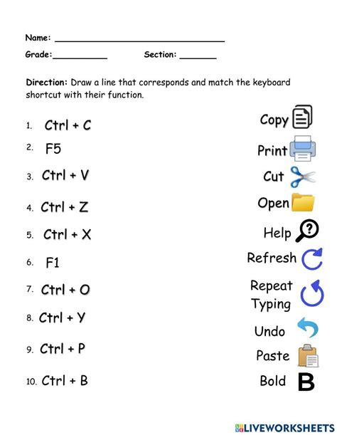 Activity 1 Matching Keyboard Shortcut Keys Pauline