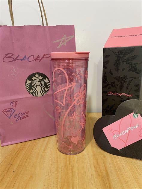 Blackpink X Starbucks Oz Pink Tumbler With Blackpink Starbucks Card