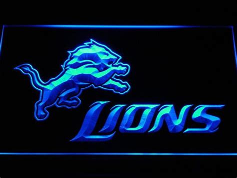 Detroit Lions LED Neon Sign Detroit Lions Logo Light Colors Vibrant