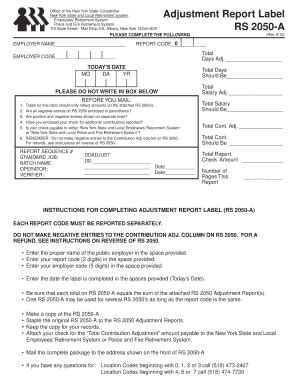 Rs 2050 Adjustment Report Label Fill Online Printable Fillable