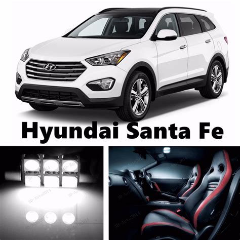 10pcs LED Xenon White Light Interior Package Kit For Hyundai Santa Fe