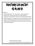 word family lists  sort  id im  ip tpt