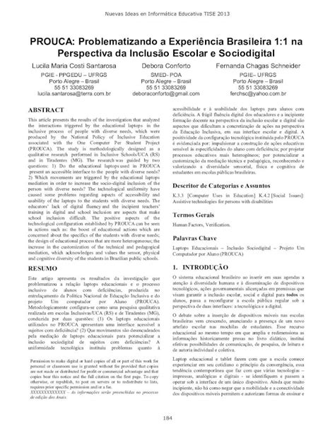 Pdf Prouca Problematizando A Experi Ncia Brasileira Na