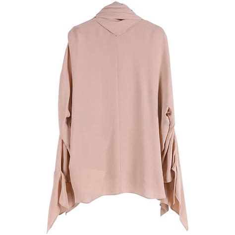 Balenciaga Pussy Bow Ruffle Sleeve Silk Blouse EvaChic