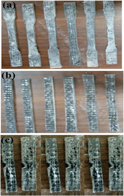 Specimen Cut For A Tensile Test B Flexural Test And C Impact