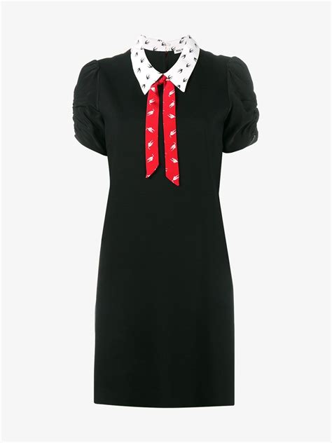 Miu Miu Pussy Bow Dress Browns