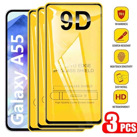 3pcs 9d Tempered Glass For Samsung Galaxy A55 5g A35 A54 A15 A25 A34