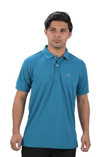 Polyester Plain Efyne Mens Half Sleeve Collared Side Open Casual Polo