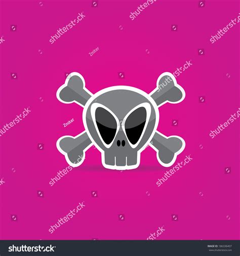 Funny Skull Vector Illustration Pirate Sign เวกเตอร์สต็อก ปลอดค่า