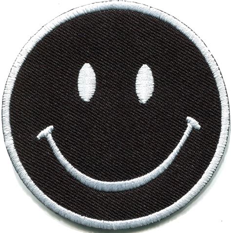 Amazon Smiley Face Black Boho 70 S Retro Smile Fun Embroidered