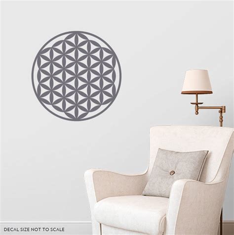 Flower Of Life Wall Decal Spiritual Wall Art Flower Of Life Etsy