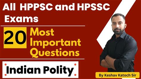 20 Most Important Questions Part 1 Indian Polity For All HPPSC