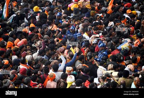 AYODHYA INDIA JANUARY 23 Thousands Of Devotees Gathered For Darshan