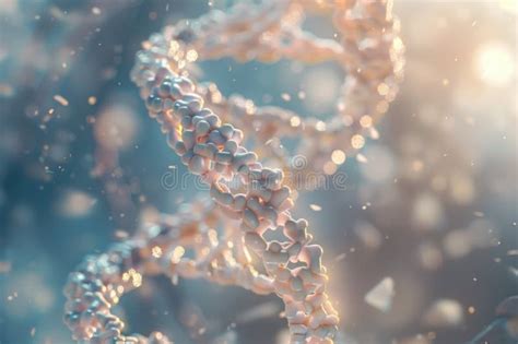 Intricate Visualization Of DNA Molecule Structure In A Light Filled