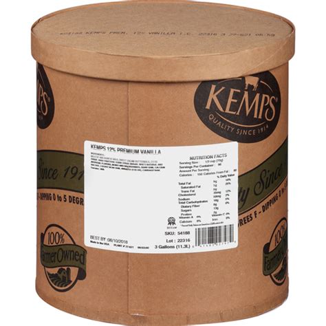 Kemps 12 Premium Vanilla Ice Cream 3 Gal Tub Shop Sureway