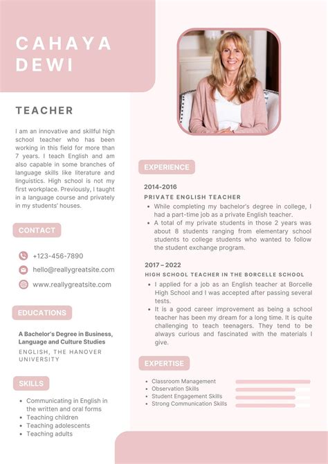 Free Teacher Resume Templates 2024 Gretta Lilyan