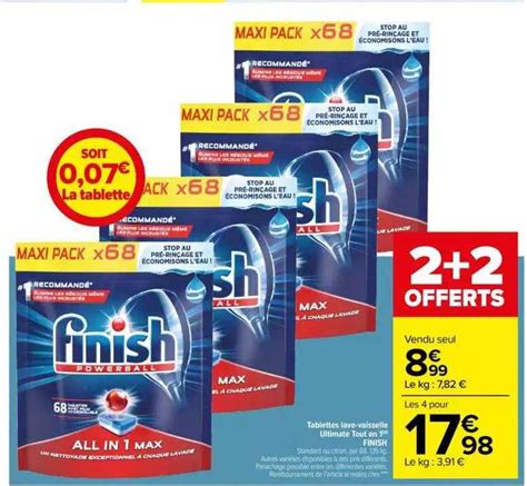 Promo Tablettes Lave Vaisselle Ultimate Tout En Finish Chez Carrefour