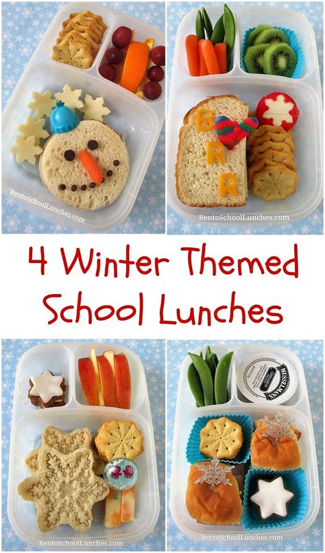 Bento School Lunches 4 Winter Themed Lunches