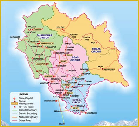 Himachal Pradesh Tourism Map