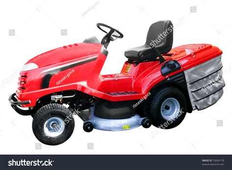 Red Lawn Mower Isolated Stock Photo 19269178 Shutterstock