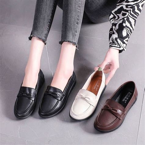 Jual Sepatu Wanita Flat Shoes Docmart Loafers Casual Fashion Korea Pu