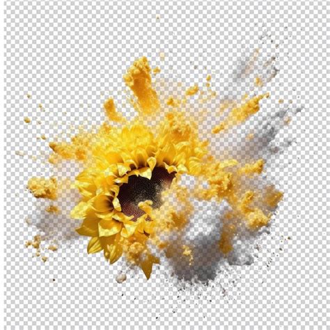 Explosion De Poudre De Tournesol Psd Isol E Sur Fond Transparent Hd Png