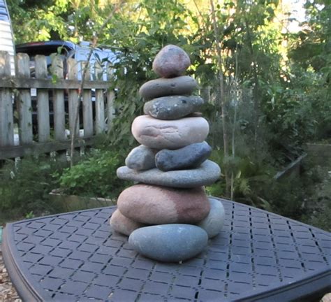 Zen Large Stacked Stone Garden Cairn Lake Michigan Lake Superior