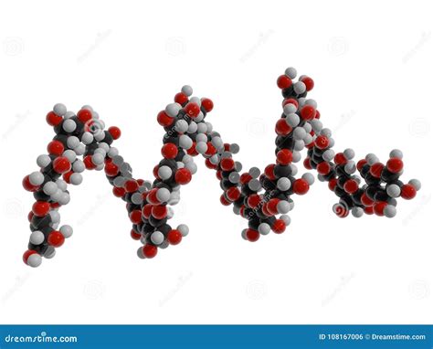 Amylose Molecule. It Is A Polysaccharide And One Of The Two Components ...