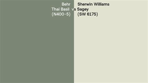 Behr Thai Basil N400 5 Vs Sherwin Williams Sagey SW 6175 Side By