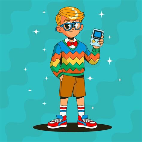 Ilustración de dibujos animados de nerds dibujados a mano Vector Gratis