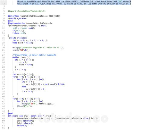 POO Objective C tamaño de matriz aleatoria Tutorias co