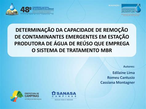 DETERMINAÇÃO DA CAPACIDADE DE REMOÇÃO DE CONTAMINANTES EMERGENTES EM