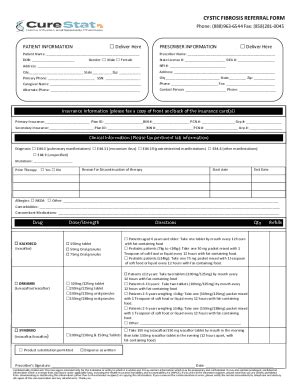 Fillable Online Safeway ComcontentdamCYSTIC FIBROSIS REFERRAL FORM