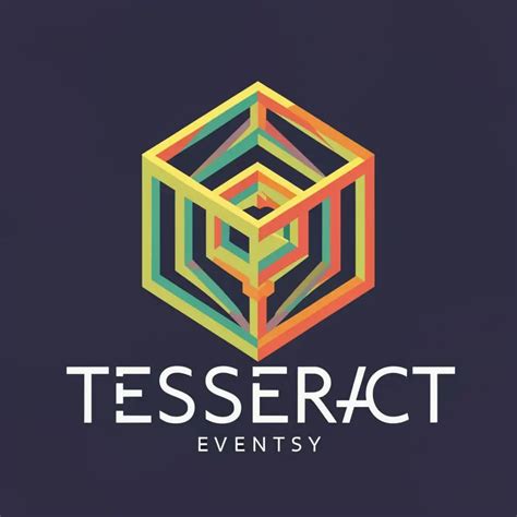 Logo Design For Tesseract Events Dynamic Tesseract Cube With Bold