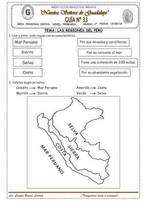 Las Regiones Del Per Per Fichas De Trabajo Moldes Letras Para