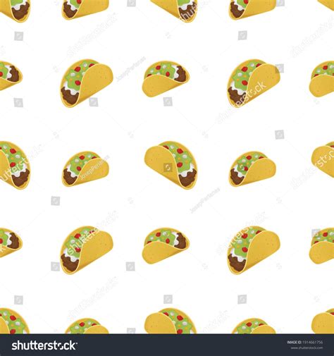 Taco Mexican Food Emoji Pattern. Traditional - Royalty Free Stock ...