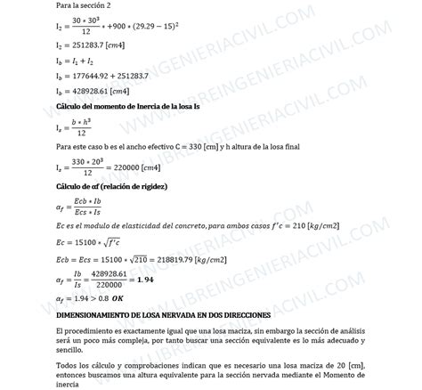 Espesor En Losa De 2 Direcciones Hoja De Calculo