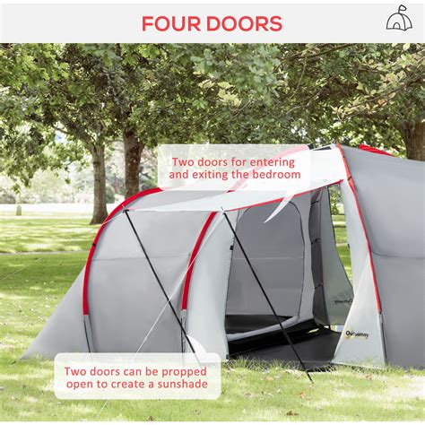 Tunnel Tent with 2 Bedroom, Living Area and Vestibule for 4-6 Person