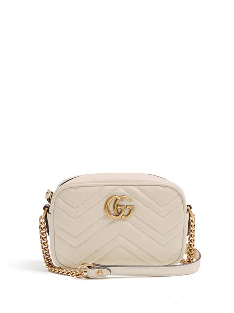 Gucci Gg Marmont Matelassé Shoulder Bag In White Save 20 Lyst