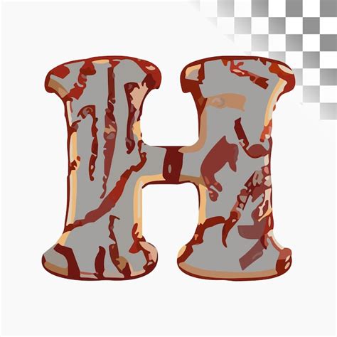 H Diseño de letras elegante fuente crujiente tocino alfabeto Vector