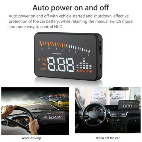 X Car Hud Projector Head Up Display Obd Eobd Speedometer Over Speed