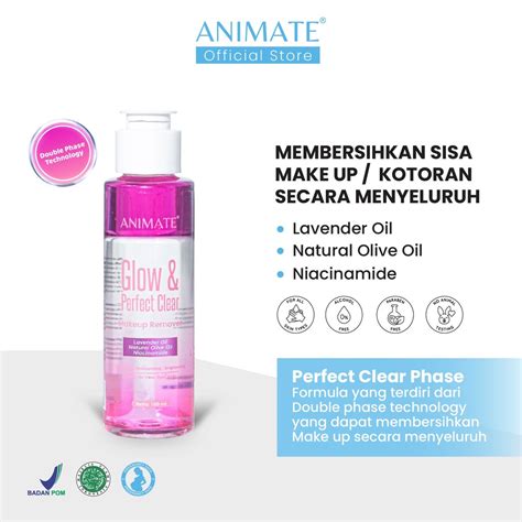 Jual Animate Glow Perfect Clear Makeup Remover Ml Mc Shopee