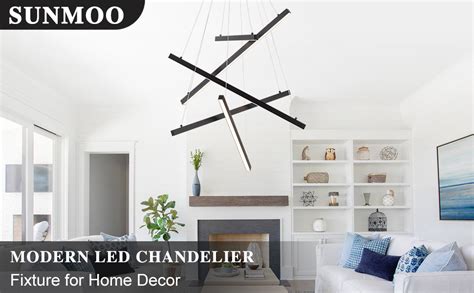 Sunmoo Modern Led Chandelier Pendant Light Linear Lights Chandelier