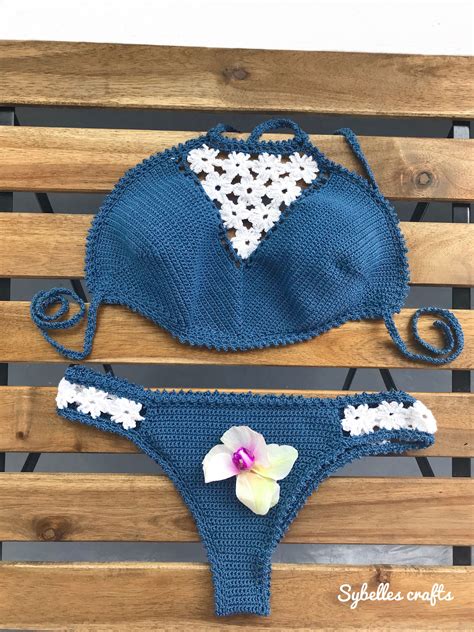 Women Bikini Handmade Crochet Triangle Bikini Top Brazilian Bikini