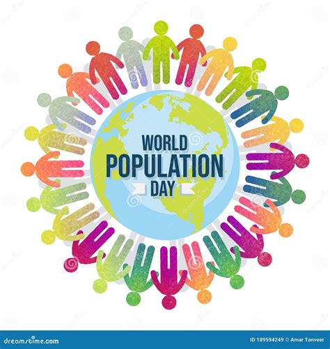 World Population Day With Colorful People Earth Globe Pictogram