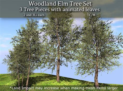 Second Life Marketplace - LOVE - WOODLAND ELM TREE SET