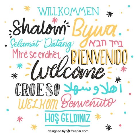 Free Vector Welcome Pattern In Different Languages